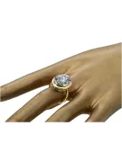 Vintage craft Ring Zircon 14K Yellow gold vrc285y